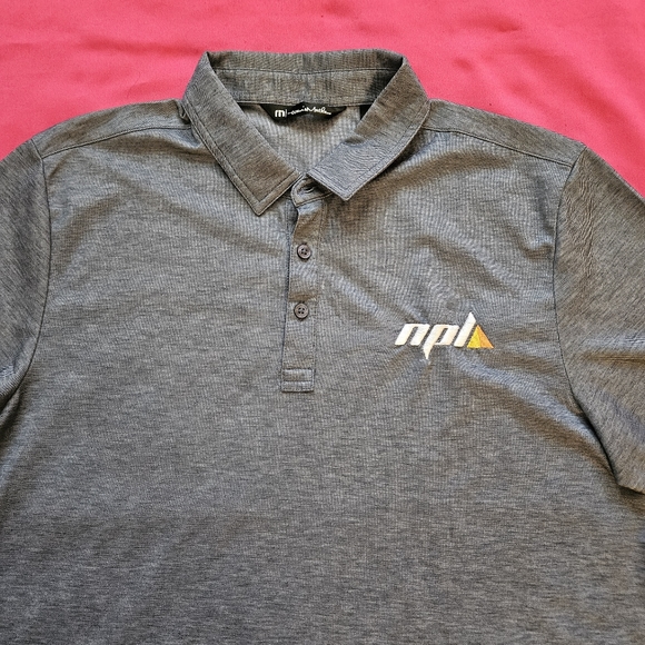 New Men's TravisMathews Grey Polo Short Sleeve Shirt Size L. - Picture 2 of 9